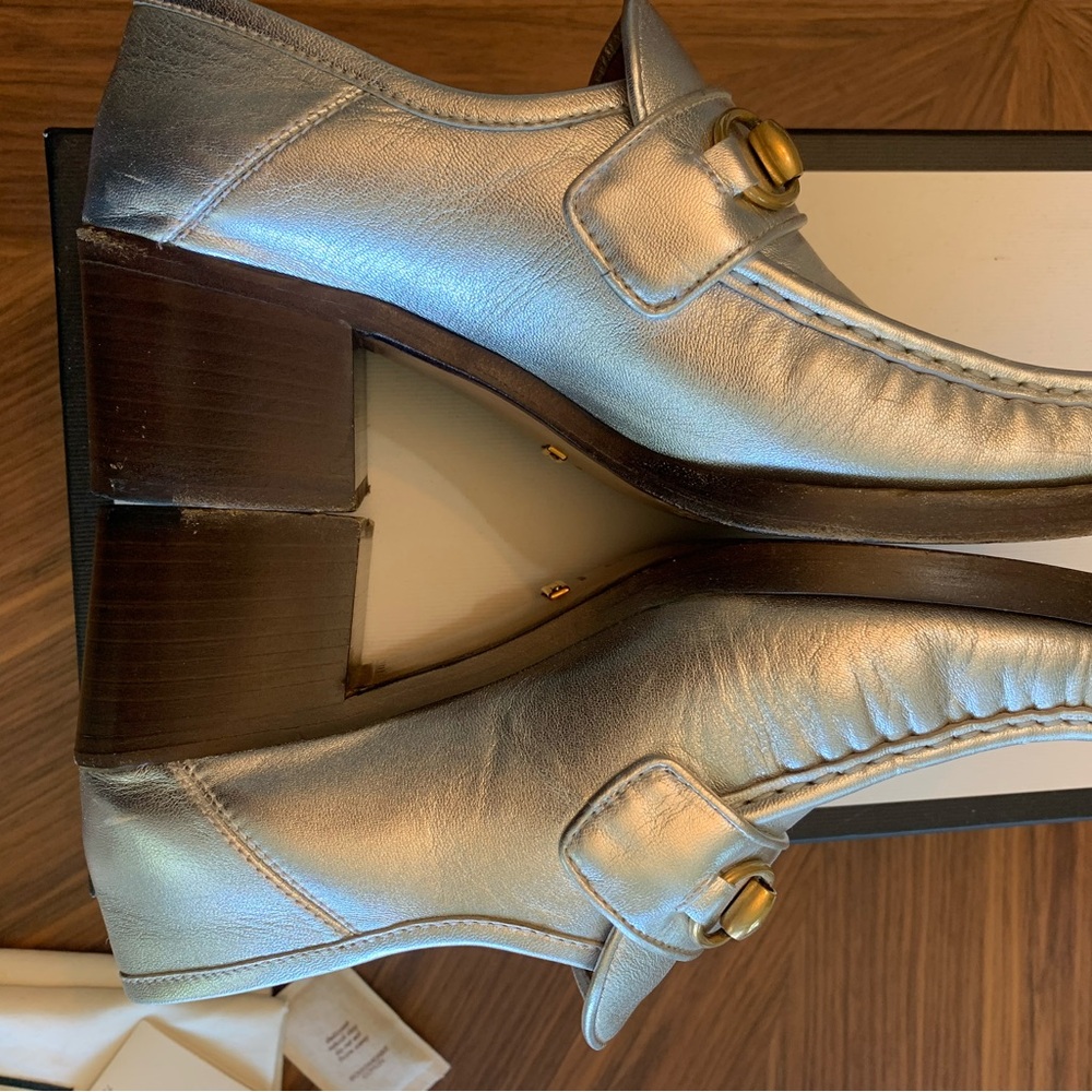 Gucci Vegas Loafer block heel Silver 37.5 - Picture 4 of 10